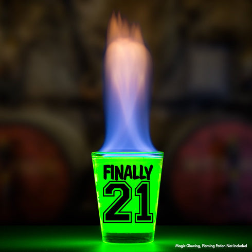 Make Em Laugh Finally 21 Birthday Shot Glass - Birthday Gift - Celebrate Turning Twenty-One - 21st Birthday Gifts for Him or Gifts for Her - Shot ...