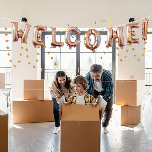 16inch WELCOME Letter Balloons, Rose Gold Alphabet Foil Mylar Balloons for Welcome Party Decoaration supply...