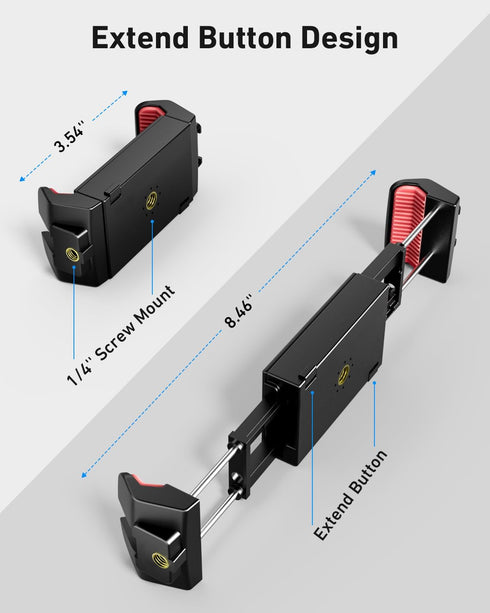 Phone iPad Tripod Mount, iPhone Holder for Tripod with 1/4” Screw Adapter, iPhone Tripod Mount for iPad Pro 13", iPad Air, iPad Mini, Sumsang Gala...