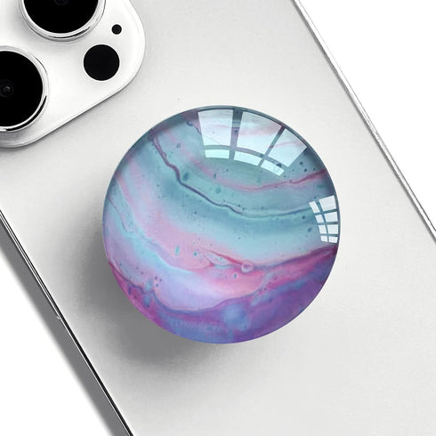 Phone Grip with Expanding Kickstand,Blue Pink Marble Design Cellphone Collapsible Clear Stand for Smartphones...