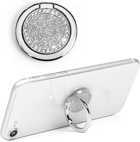 Mavis's Diary Bling Cell Phone Ring Stand Holder, Universal 360 Rotation Metal Buckle Tablet Finger Grip Kickstand Compatible with iPhone Galaxy L...