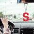 ToBeQueen Bling Car Mirror Hanging Accessories Letter S, Crystal Rhinestone Diamond Rear View Mirror Hanging Accessories, Cute Lucky Girl Car Acce...