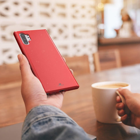 GOOSPERY Pearl Jelly for Samsung Galaxy Note 10 Plus Case (2019) Slim Thin Rubber Case (Red)...