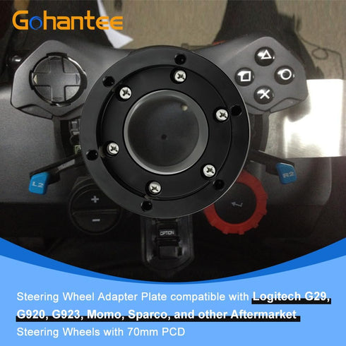 gohantee 70mm Steering Wheel Adapter Plate, Compatible with Logitech G29 G920 G923, Upgrade Racing Car Game Wheel Adapter, Aftermarket Steering Wh...