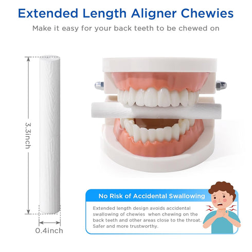 Aligner Chewies for Invisalign, 4-Pack Extended Length Orthodontic Chompers Aligner Trays Seaters for Invisalign Braces, Aligners, Retainers...