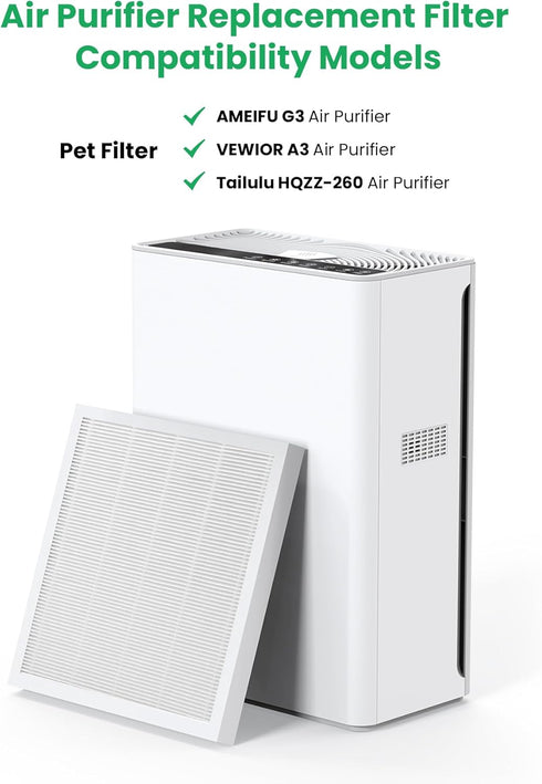 G3 Air Filter Replacement Compatible with AMEIFU G3 Air Purifier, VEWIOR A3, LAMPICK A6, Tailulu HQZZ-260 Air Cleaner, 3-in-1 Filter H13 True HEPA...