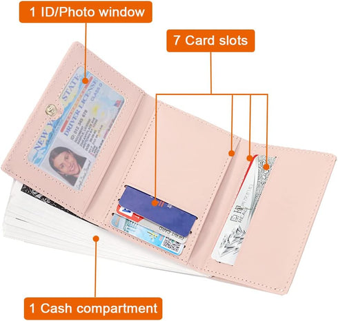 Sunwel Fashion Girls Cute Cow Print Wallet Small Tri-folded Wallet Cash Pocket Card Holder ID Window Purse for Women...