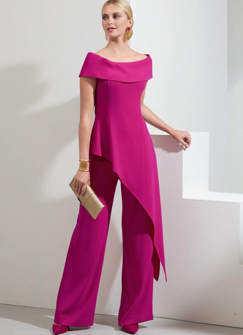 Vogue Misses' Petite Top and Wide Leg Pants Sewing Pattern Kit, Code V1869, Sizes 16-18-20-22-24, Multicolor...