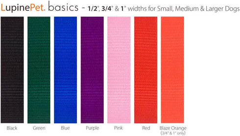 LupinePet Basics 3/4" Purple 15-foot Extra-Long Training Lead/Leash for Medium and Larger Dogs...
