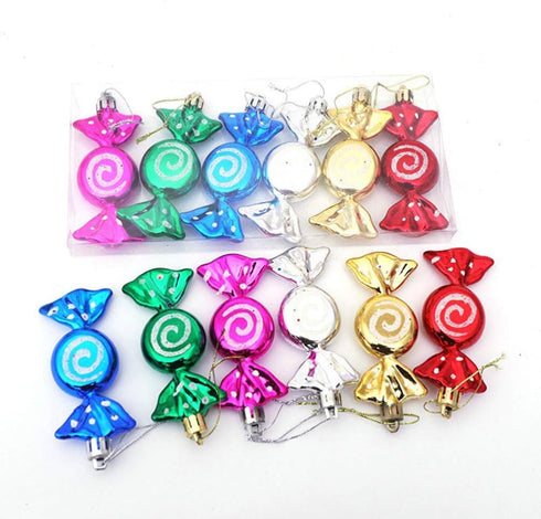 Happyyami 6pcs Sweets Candy Ornaments Xmas Tree Hanging Decorations for Home Wedding Christmas Birthday Party Decoration...