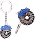 FEBRYTOLD 5 Pcs Car Parts Model Key Chains - Colorful Turbo, Black Manual Gearbox, Tire Rim, Blue Brake Rotor, Red Spring Shock-absorber Keychains...