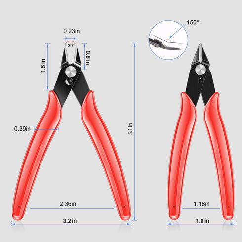 NICE-POWER Wire Cutter, 5 Inch Professional Small Wire Cutters Electronic Flush Cutter Carbon Steel Mini Nipper Jewelry Nippers Clippers for Hobby...