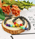 WAINIS 2-14 Pcs Men Women 8mm Lava Rock 7 Chakra Aromatherapy Essential Oil Diffuser Bracelet Elastic Natural Stone Yoga Beads Bracelet 14 TC...