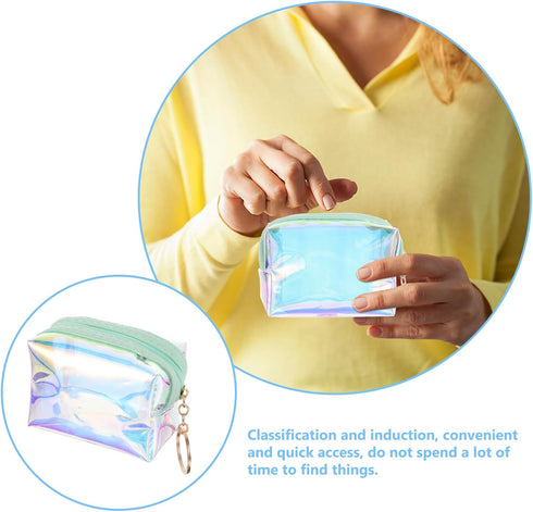 CALLARON Mini Purse Keychain Coin Purse Keychain Clear Coin Purse Coin Wallet Keychain Clear Coin Pouch Mini Makeup Pouch Clear Change Purse...
