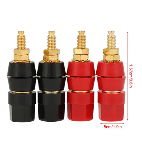 4 Pcs Banana Socket Test Probe Audio Speaker Terminal Binding Post Banana Plug Jack Socket Adapter Connector for 4mm Banana Plugs Black and Red...