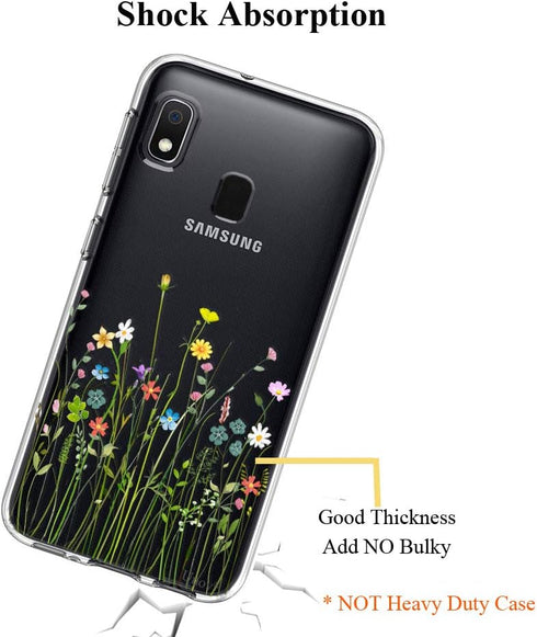 Unov Case Compatible with Galaxy A10e Galaxy A20e Case Clear with Design Soft TPU Shock Absorption Slim Embossed Pattern Protective 5.8 inch (Flow...