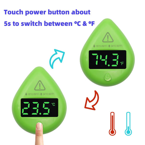 Aquarium Temperature Alarm Monitoring Tool Mini Digital Alarm Thermometer Fish Tank Mini Terrarium Tank Turtle Tank Tropical Fish Bowl Digital The...