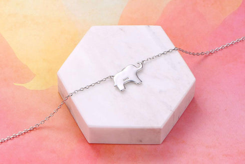 Ladytree S925 Sterling Silver Lovely Elephant Ankle Foot Bracelet Anklet for Women Jewelry...