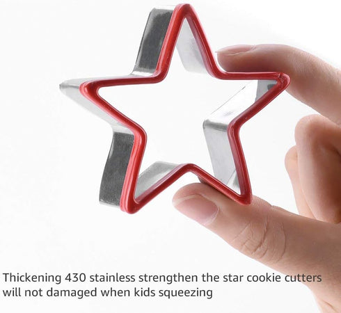 Star Cookie Cutters Set 3pcs Stainless Steel,Food Grade Large & Mini Star Cookie Cutter for Pressing cookie, sandwich and bread...