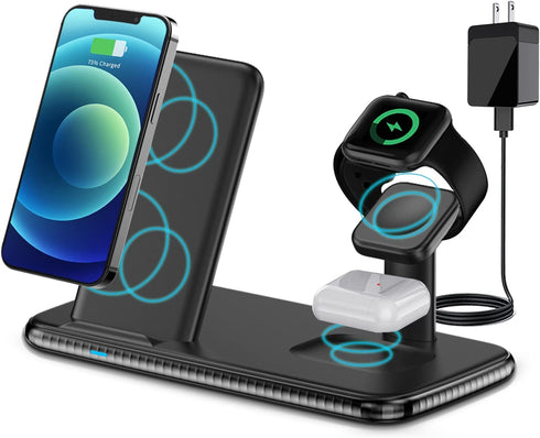 3 in 1 Charging Station for Multiple Devices Apple,Wireless Charging Station for iPhone Series,Apple Charging Station Dock for Apple Watch SE/7/6/...