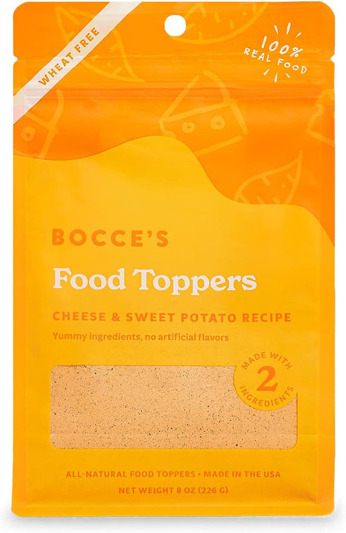 Bocce's Bakery Cheese & Sweet Potato Dog Food Toppers – All-Natural, Wheat-Free Dog Food Topper Made with Real Ingredients, Baked in The USA, 8 oz...