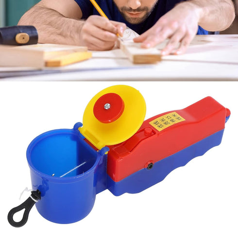 Fafeicy Chalk Box, Plastic Line Carpenter Ink Marker with 15 Meters Long Cotton Thread, Manual Scriber Measuring Tool for Woodworking Marking Meas...