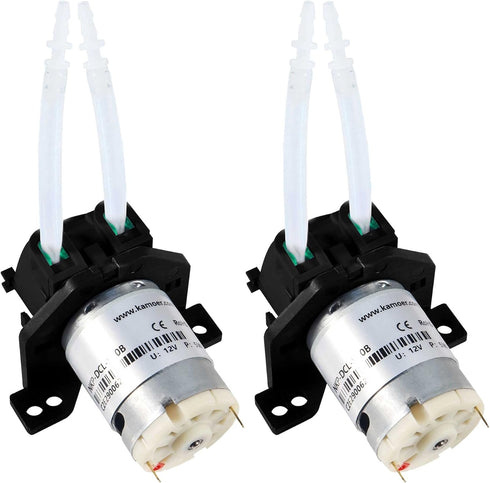 2PCS DC 12V Lab Dosing Pump 100mL/min Peristaltic Pumps Chemical Water Liquid 3mm ID x 5mm OD for Aquarium Analytical Home Bonsai Irrigation Water...