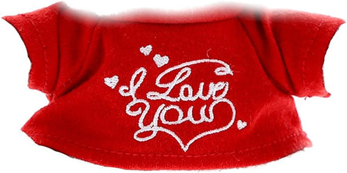 DolliBu I Love You Red Plush Shirt - Holiday Stuffed Animal Accessories-Large - Item #5994...