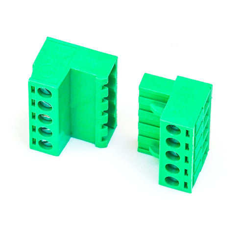 2 Set 5.08mm 5 Pin Male & Female Phoenix Type Connector No Soldering Green PCB Screw Terminal Block 5 Pole...