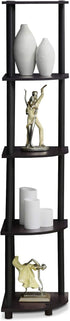 Furinno Turn-N-Tube 5 Tier Corner Display Rack Multipurpose Shelving Unit, 1-Pack, Dark Walnut...