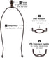 Bronze Lamp Shade Harp with Lamp Finials - 12 Inch, 2 Set Lamp Harp with 3/8 Standard Saddle, E26 Light Base UNO Fitter Adapter, Lamp Hardware for...