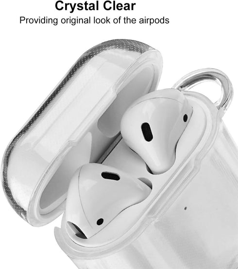 AIRSPO Airpods Case Cover, Clear Soft TPU Protective Cover Compatible with Apple AirPods 1/2 Wireless Charging Case with Keychain (Clear)......