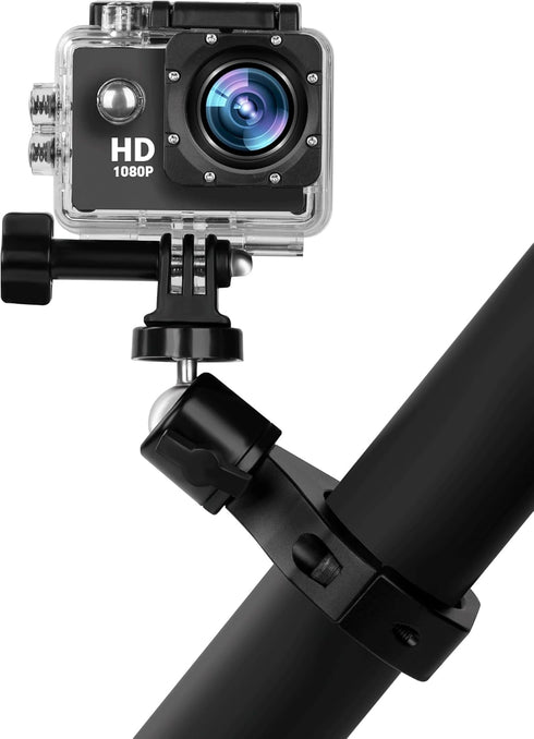 UTV Camera Mount for GoPro & More, Aluminum Bracket Fits 1.75"-2" Roll Cage on Polaris RZR, 360° Rotation UTV Camera Holder Compatible with Insta3...