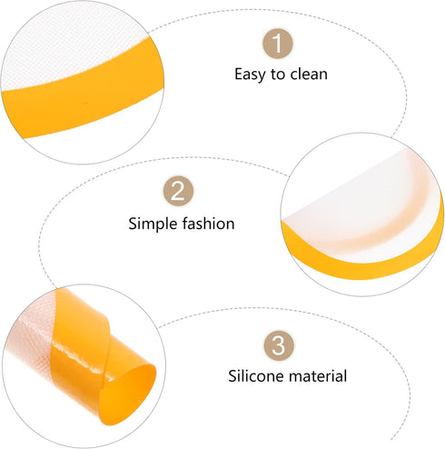 YARNOW Non Stick Baking Mat, Round Silicone Baking Mat, Reusable Silicone Mat for Pie Bread Macaron Pastry Tortilla (12 Inch, Random Color)...