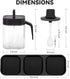Salt and Sugar Container Set, 3Pcs Spice Jars with Spoon | 13.5oz Condiment Jar Spice Container for Salad, Coffee Bar Kitchen Countertop - Black...