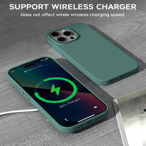 iPhone 14 Series Silicone Cases, Including iPhone 14 Plus (6.7inch), iPhone 14 Pro (6.1inch) and iPhone 14 Pro max (6.7inch) (Forest Green, iPhone...