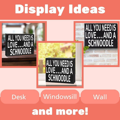 JennyGems All You Need Is Love and a Schnoodle Wooden Sign, Schnoodle Gifts, Shelf Decor and Wall Hanging, Made in USA...