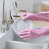 HSL Household Cleaning Gloves - Reusable Kitchen Dishwashing Gloves with Latex Free, Cotton lining, Waterproof, Non-Slip (Large, 2 Pairs)...