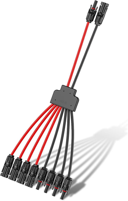 Solar Connectors for 2-3-4 Solar Panels,Tool-free Solar Panels Connectors,Waterproof Solar Panel Splitter, 2 to 8 Y Branch Parallel Adapter for So...