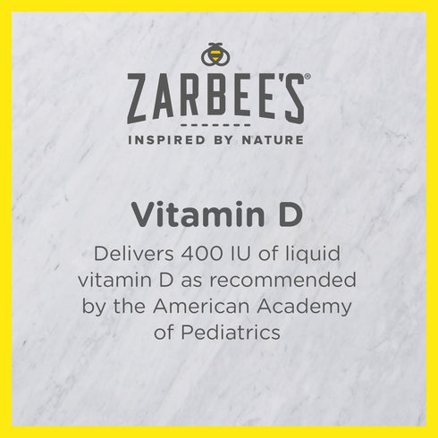 Zarbee's Vitamin D Drops for Infants, 400IU (10mcg) Baby & Toddler Liquid Supplement, Newborn & Up, Dropper Syringe Included, Pack of 2 0.47 Fl Oz...