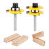 KOWOOD Tongue and Groove Set of 2 Pieces 1/4 Inch Shank Router Bit 3 Teeth Adjustable T Shape Wood Milling Cutter...