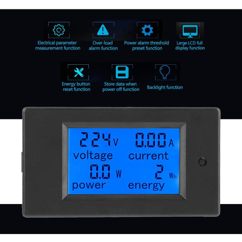 PZEM-061 LCD Voltage Current Power Energy Panel Meter Backlight Digital Display Coil Transformer 100A AC80-260V + CT...