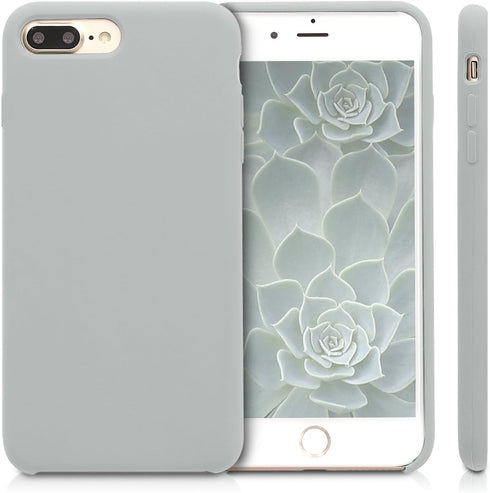 kwmobile Case Compatible with Apple iPhone 7 Plus/iPhone 8 Plus Case - TPU Silicone Phone Cover with Soft Finish - Light Grey Matte...