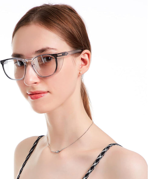 TOREGE Clear Safety Glasses For Women, Stylish Safety Goggles Eye Protection With Anti-Fog And Anti-Blue Light Lens, Upgrade Gradient Protective E...