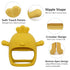 Chick Shape Baby Teething Toys, Never Drop Hand Wrist Teether, Baby Chew Toys for Sucking Needs, Food-Grade Silicone Baby Mitten Teether for Sooth...