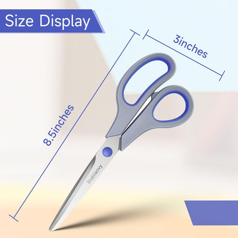 8.5" Scissors, 6 Pack Scissors All Purpose with Soft Comfort-Grip Handles, Sharp Scissors for Office Home DIY Craft Sewing Fabric Craft Supplies, ...
