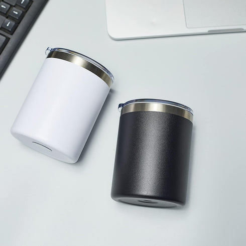 MEWAY 12 oz Lowball, Tumbler Stainless Steel Double Wall Vacuum Insulated Mug with Straw and Lid, Cleaning Brush ?Durable Powder Coated Insulated ...
