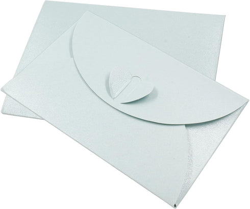 50PCS Mini Envelopes with Heart Shaped Clasp, 4 x 2.8 inch Gift Card Envelopes for Wedding Invitations, Note Cards, Business Card, Greeting Cards,...