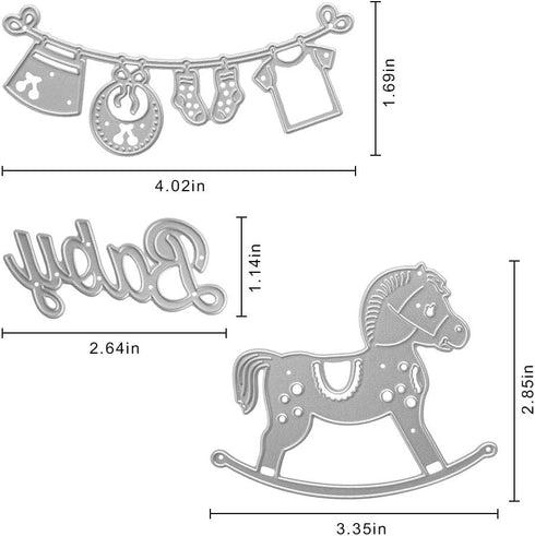 Cutting Dies Metal, Baby Party Decoration Embossing Stencils for DIY Scrapbooking Photo Album Decorative DIY Paper Cards Making Gift, Babyshower M...