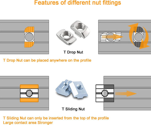 12Sets 1010 Series Aluminum Extrusion Profile Connector,12pcs 1010 Corner Bracket,with 24pcs Sliding T Nuts and Screws for 1" x 1" Extruded Alumin...